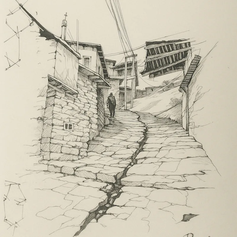 Village life illustration